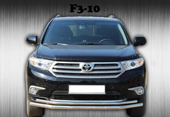 Защита переднего бампера двойной ус Toyota Highlander 2010-2013 г.в.