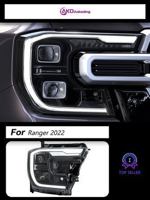 Передние тюнинг лед фары для Ford Ranger 2022+ г.в. Форд Ренджер, Ford, Альтернативная оптика, Ranger, Новое, На штатные места