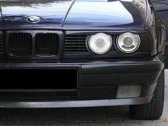 Реснички на фары с вырезами BMW E34 1988-1995 г.в. БМВ Е34, Черный, BMW, Декоративные накладки, Требуется, Стекловолокно, 5-Series, Новое, На штатные места, 5 (E34) 1987-1995