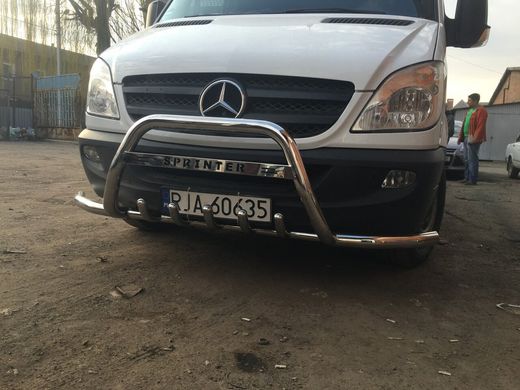 Защита переднего бампера с усами (кенгурятник, бугель, дуга) Mercedes Sprinter 906