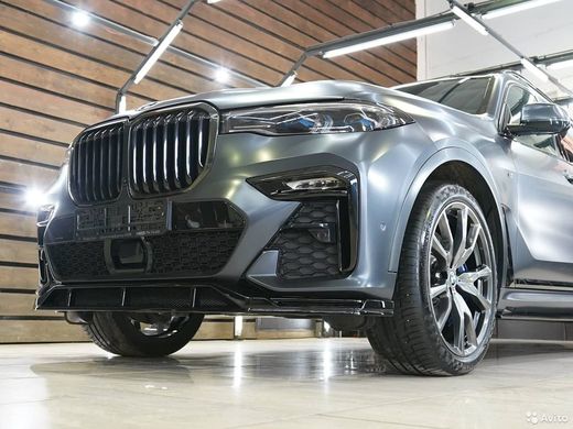 Накладка переднего бампера BMW X7 Renegade Design, Серый грунт (под покраску), BMW, Накладка на передний бампер, Требуется, Стеклопластик, X7, Новое, На штатные места, X7