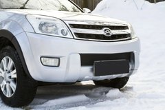 Зимова заглушка решітки переднього бампера Great Wall Hover H2 2005-2010, Черный, Great Wall, Накладка на передний бампер, Не требуется, ABS-пластик, H2, Новое, На штатные места, H2 2002-2009