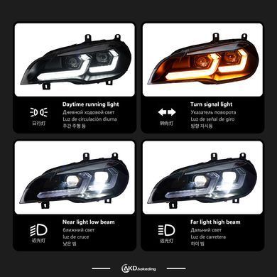 Передние тюнинг лед фары для BMW X5 E70 2007-2013 г.в. БМВ Х5 Е70, BMW, Альтернативная оптика, X5, Новое, На штатные места, X5 (E70) 2007-2012