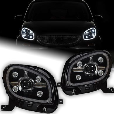Передні тюнінг лед фари Mercedes Smart 2014-2020 р.в. Мерседес Смарт, Mercedes, Альтернативная оптика, Новое, На штатные места