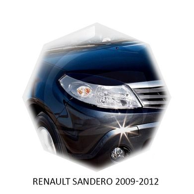 Реснички на фары Renault SANDERO 2009-2012 г.в Рено Сандеро, Черный, Renault, Декоративные накладки, Требуется, ABS-пластик, Sandero, Новое, SANDERO 2008-