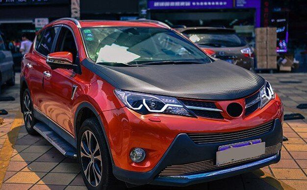 Передние тюнинг фары Toyota RAV4 2013-2015 г.в. дорестайлинг в стиле BMW