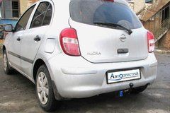 Прицепное устройство со сьемным крюком (Фаркоп) NISSAN MICRA хетчбек 2010+ г.в.