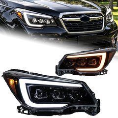 Передние тюнинг фары для Subaru Forester 2013-2017 г.в. Субару Форестер, Черный, Оптика, Subaru, Альтернативная оптика, Forester, Новое, На штатные места, FORESTER (SJ) 2012-
