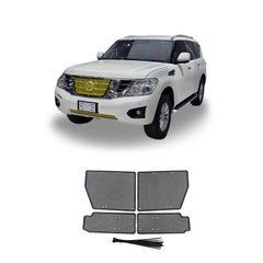 Защитная сетка переднего бампера для Nissan Patrol Y62 2010-2020 г.в. Нисан Патрол, Черный