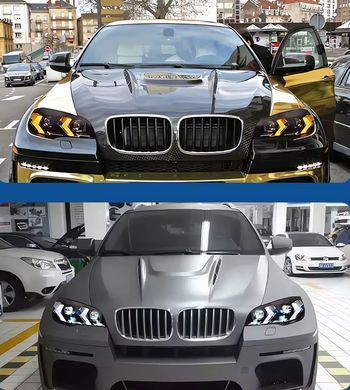 Передні тюнинг лед фари для BMW X6 2007-2014 р.в. БМВ Х6, BMW, Альтернативная оптика, X6, Новое, На штатные места, X6 (E71, E72) 2008-