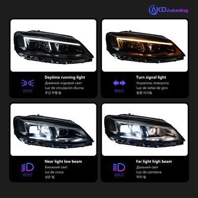 Передні тюнинг лед фари для Volkswagen Jetta 2010-2018 г.в. Волксваген Джета, Volkswagen, Альтернативная оптика, Jetta, Новое, На штатные места, JETTA IV (162) 2010-