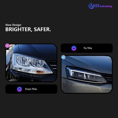 Передні тюнинг лед фари для Volkswagen Jetta 2010-2018 г.в. Волксваген Джета, Volkswagen, Альтернативная оптика, Jetta, Новое, На штатные места, JETTA IV (162) 2010-