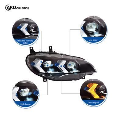 Передні тюнинг лед фари для BMW X6 2007-2014 р.в. БМВ Х6, BMW, Альтернативная оптика, X6, Новое, На штатные места, X6 (E71, E72) 2008-