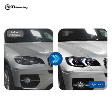 Передні тюнинг лед фари для BMW X6 2007-2014 р.в. БМВ Х6, BMW, Альтернативная оптика, X6, Новое, На штатные места, X6 (E71, E72) 2008-