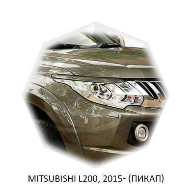 Реснички на фары Mitsubishi L200, 2015+ г.в. (пикап) Митсубиши Л200