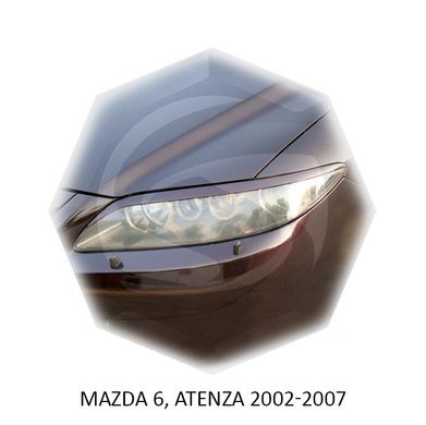 Реснички на фары Mazda 6, ATENZA 2002-2007 г.в. Мазда 6, Черный, Mazda, Декоративные накладки, Требуется, ABS-пластик, 6, Новое, На штатные места, 6 (GG) 2002-2007