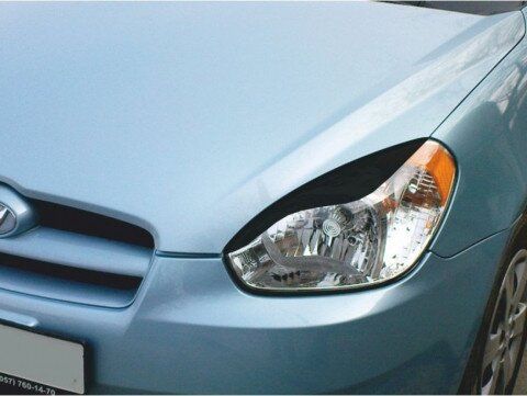 Реснички на фары Hyundai Accent 2005+ Хюндай Акцент