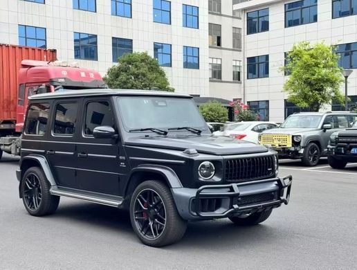 Накладки в передний бампер с защитой  для Mercedes G-class W464 2018-2024 г.в., Черный