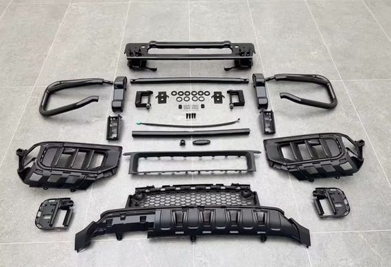 Накладки в передний бампер с защитой  для Mercedes G-class W464 2018-2024 г.в., Черный