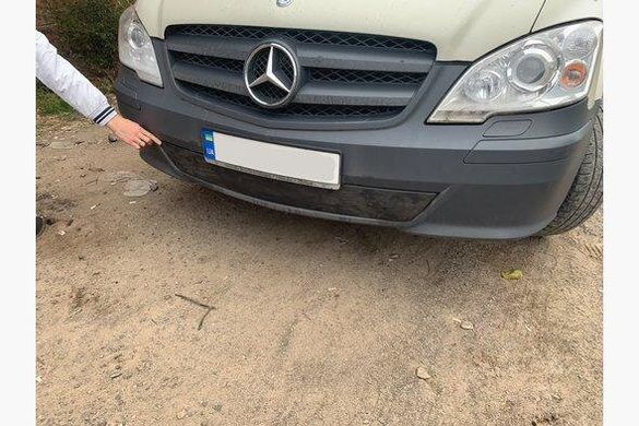 Зимняя заглушка решетки бампера нижняя Mercedes Vito 639 2010-2015 г.в. Мерседес Вито, Черный, Mercedes-Benz, Не требуется, ABS-пластик, Vito, Новое, На штатные места, VITO Bus (W639) 2003-, Накладки на решетку