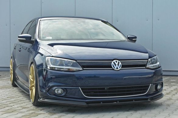 Сплиттер диффузор переднего бампера Volkswagen Jetta 2010-2014 г.в. дорестайлинг версия 1