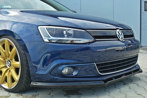 Сплиттер диффузор переднего бампера Volkswagen Jetta 2010-2014 г.в. дорестайлинг версия 1