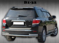 Защита заднего бампера труба Toyota Highlander 2010-2013 г.в.