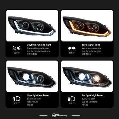 Передние тюнинг лед фары Ford Focus 3 дорестайлинг 2011-2014 г.в. Форд Фокус, Ford, Альтернативная оптика, Focus, Новое, На штатные места, FOCUS III 2011-