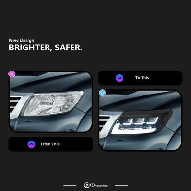 Передние тюнинг лед фары для Toyota Hilux 2012-2014 г.в. Тойота Хайлюкс, Toyota, Альтернативная оптика, Hilux, Новое, На штатные места, HILUX III Pick-up (TGN1_, GGN2_, GGN1_, KUN2_, KUN1_) 2005-