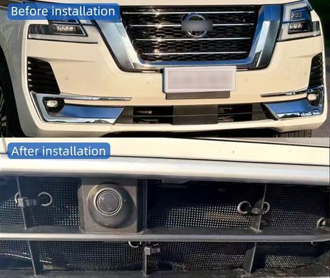 Защитная сетка переднего бампера для Nissan Patrol Y62 2020-2024 г.в. Нисан Патрол, Черный