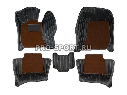 Коврики 3D VIP класса из экокожи на липучках Mercedes-Benz E-класса W212/S212 2009+ г.в.