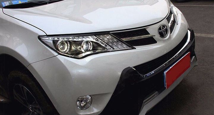 Передние тюнинг фары Toyota RAV4 2013-2015 г.в. дорестайлинг в стиле Mustang