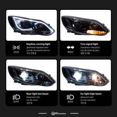Передние тюнинг лед фары Ford Focus 3 дорестайлинг 2011-2014 г.в. Форд Фокус, Ford, Альтернативная оптика, Focus, Новое, На штатные места, FOCUS III 2011-