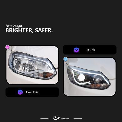 Передние тюнинг лед фары Ford Focus 3 дорестайлинг 2011-2014 г.в. Форд Фокус, Ford, Альтернативная оптика, Focus, Новое, На штатные места, FOCUS III 2011-