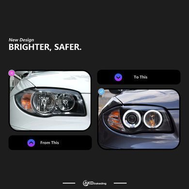 Передние тюнинг лед фары для BMW 1 серии E87 2004-2011 г.в. БМВ Е87, BMW, Альтернативная оптика, 1-Series, Новое, На штатные места