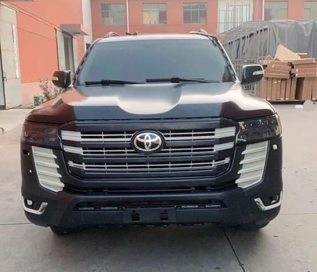 Комплект рестайлинга для Toyota LC200 Land Cruiser 2007-2020 г.в. стиль LC300 2021+, Серый грунт (под покраску), Внешний Тюнинг, Toyota, Комплект обвеса, Требуется, Полиэтилен, Land Cruiser, Новое, На штатные места, LAND CRUISER 100 (UZJ100) 1998-2007