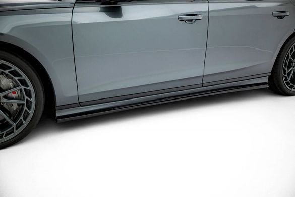 Накладка під бокові пороги леза для Audi A8 D5 2018 р.в., Черный