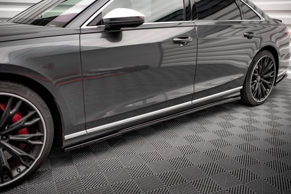 Накладка під бокові пороги леза для Audi A8 D5 2018 р.в., Черный