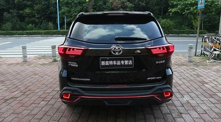 Накладка на задний бампер Toyota Highlander 2017+ г.в. рестайлинг , Toyota, Накладка на задний бампер, Не требуется, ABS-пластик, Highlander, Новое, На штатные места, HIGHLANDER 2014-